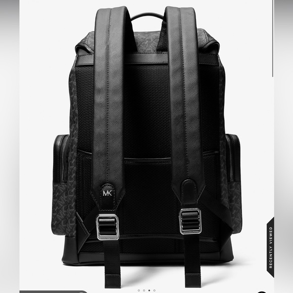 Michael Kors Black Hudson Empire Monogram Backpack - Picture 3 of 7